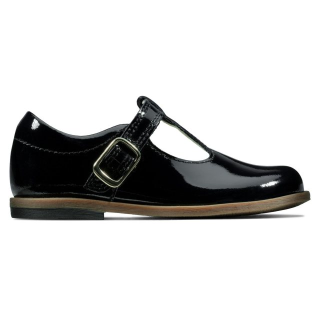 Clarks Drew Shine Toddler Black Patent 