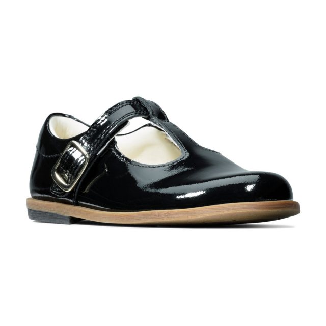 Clarks Drew Shine Toddler Black Patent 