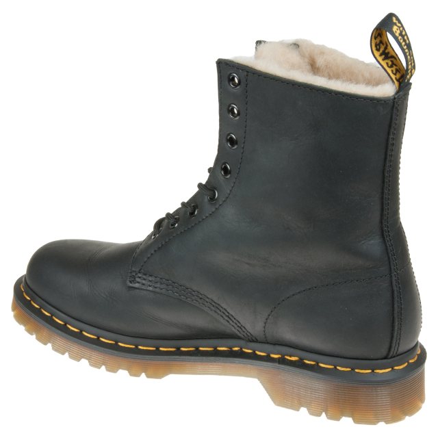 black dr martens fur lined