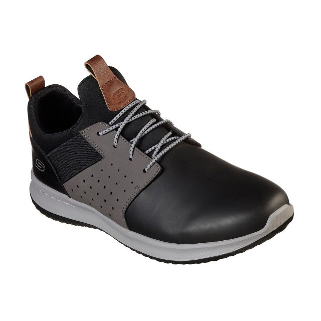 Skechers Delson - Axton Black / Grey 65870 BKGY - Trainers - Humphries ...