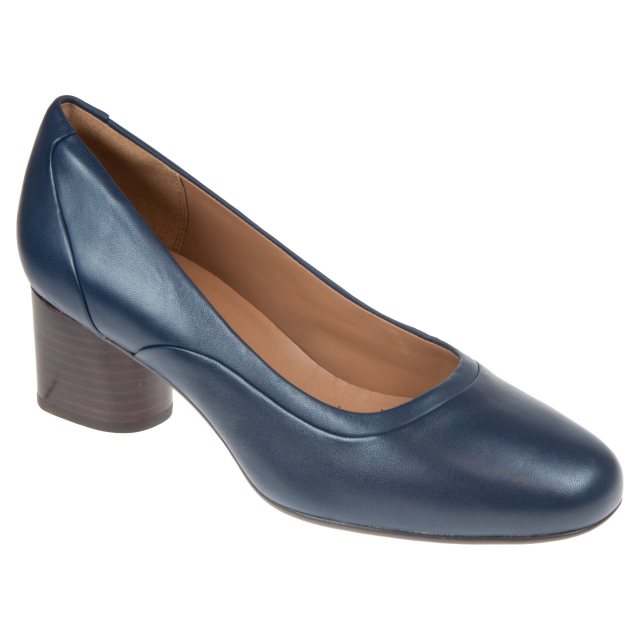 Clarks Un Cosmo Step Navy Leather 26138354 Court Shoes - Shoes