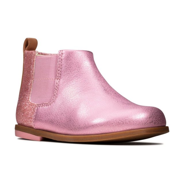 Clarks Drew Fun Toddler Pink Sparkle Leather 26145418 Girls Boots Humphries Shoes