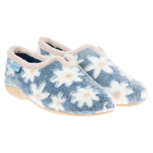 Lunar Daisy Blue KLA 021 - Full Slippers - Humphries Shoes
