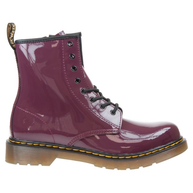Dr. Martens 1460 Youth Delaney Plum Patent 25085539 Girls Boots Humphries Shoes
