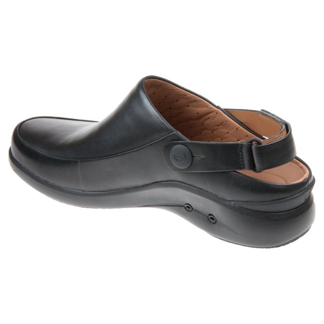 clarks un loop black leather flat slip on shoes