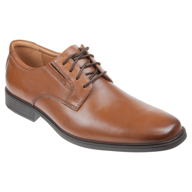 Clarks Tilden Plain Dark Tan - Formal Shoes - Humphries Shoes