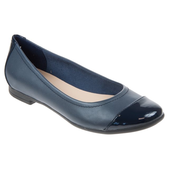 Clarks Atomic Haze Navy Combi Leather 26120065 - Ballerina Shoes ...