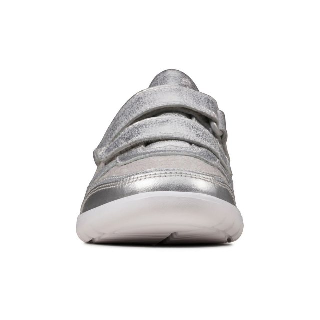 Clarks Scape Spirit Kid Silver Metallic 26149137 Girls Trainers Humphries Shoes