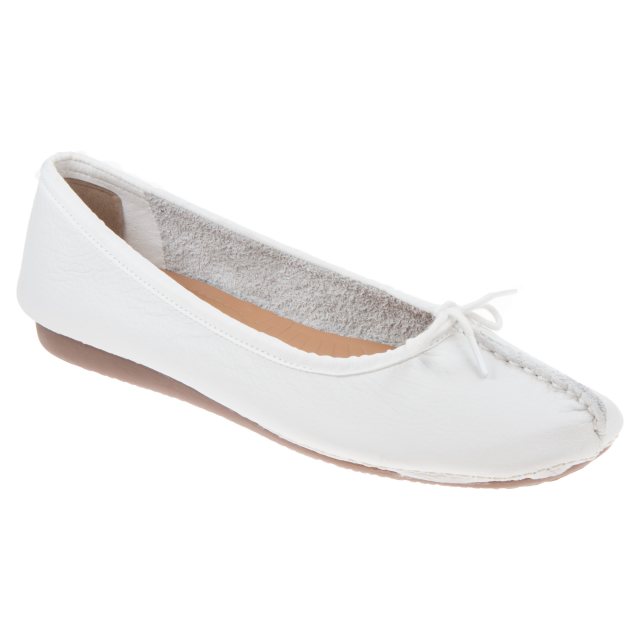 Clarks Freckle Ice White Leather 