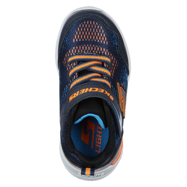 Skechers S Lights Erupters III Derlo Navy Orange 90563N NVOR Boys Trainers Humphries Shoes