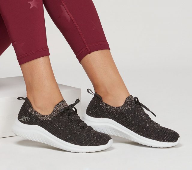 skechers black ultra flex trainers