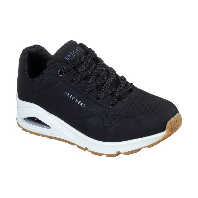 sketchers black ladies trainers