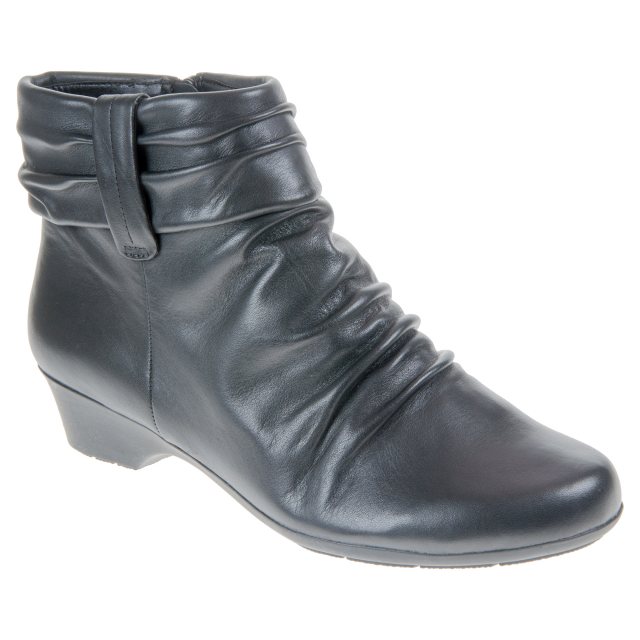 clarks black matron ella leather slouch ankle boots