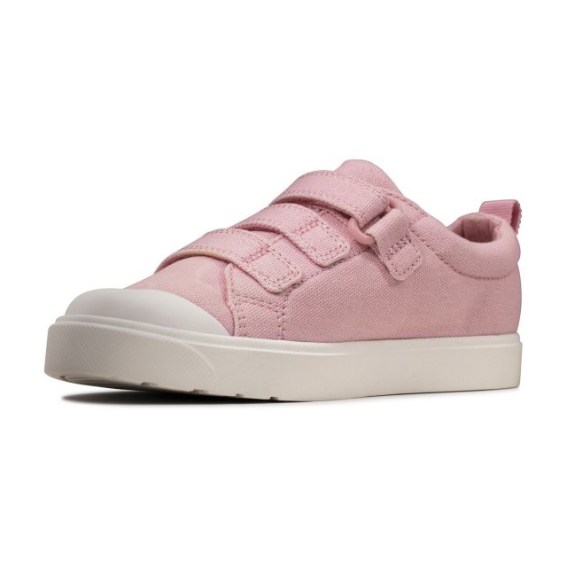 Girls GLITTERBE pink canvas infant shoes by CLARKS  Retail £22.00 
