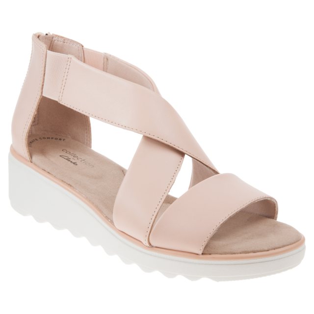 Clarks Jillian Rise Blush Leather 26150518 - Full Sandals - Humphries Shoes