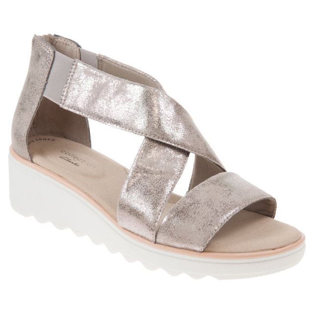 Clarks Jillian Rise Pewter Metallic 26149815 - Full Sandals - Humphries ...