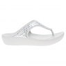 Crocs Womens Sloane Graphic Etched Metallic Flips